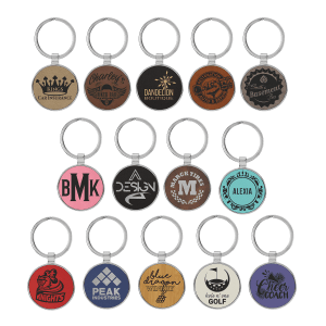 Leatherette and Metal Keychains
