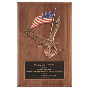 Walnut Eagle and Flag Plaque